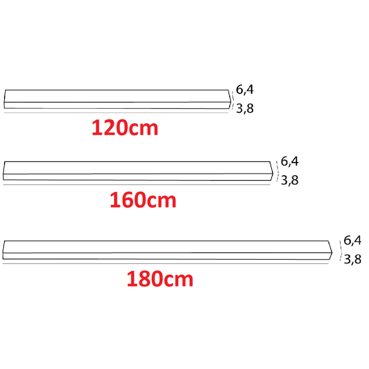 MAXlight RX C0260/1/2 lampa natynkowa LED 3000K 120cm, 160cm, 180cm