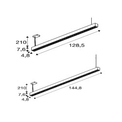 SPOTLINE GLENOS PRO LED hanging lamp 3000K/4000K up-down 130/144cm