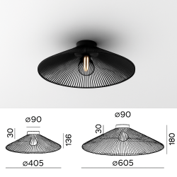 AQFORM SNOP E27 surface-mounted 47047/8 Ø40/60cm