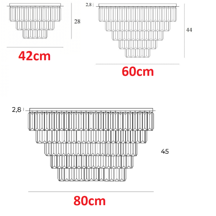 MAXlight MONACO C0205/6/24 gold ceiling lamp &Oslash;42/60/80cm