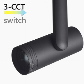 MULTILINE ZOOM 15-50&deg; czarny reflektor LED 12W 3CCT 3000K-6000K 48V