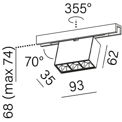 AQFORM MICROTRACK RAFTER points LED 16422 regulowany biały, czarny