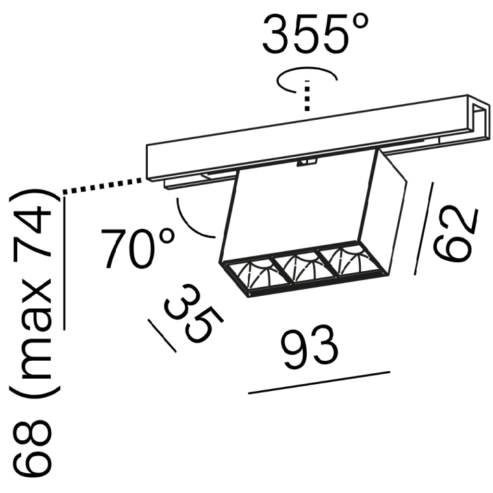 AQFORM MICROTRACK RAFTER points LED 16422 regulowany biały, czarny