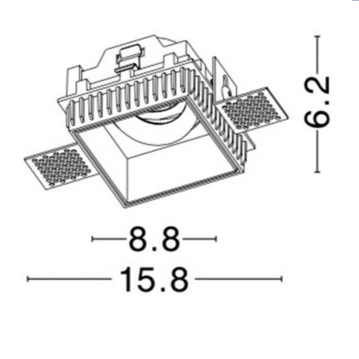 LUCES APARTADO LE61371/2 recessed luminaire GU10 white, black square