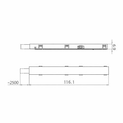 STUCCHI MICRO 9601-S starting end cap with 2.5m cable recessed track