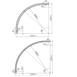Stucchi MICRO 9600-R03/R05 surface-mounted arch rail, black, white