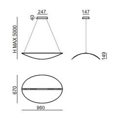 STILNOVO DIPHY 8169 lampa wisząca LED 96cm 2700-3000K DALI