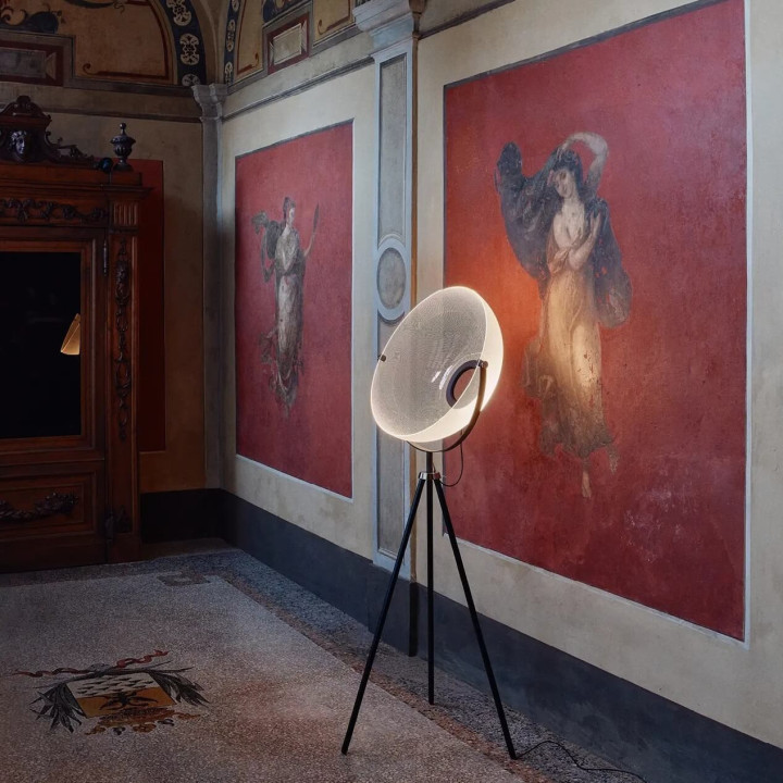 STILNOVO DEMI MOON 9775, 9776 lampa podłogowa tr&oacute;jn&oacute;g biała, czarna