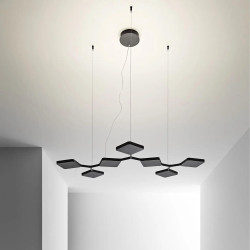 STILNOVO QUAD 8520, 8521 lampa wisząca LED 42W biała, czarna 3000K