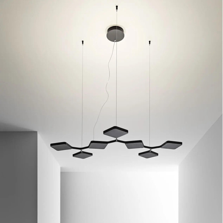 STILNOVO QUAD 8520, 8521 lampa wisząca LED 42W biała, czarna 3000K