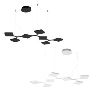 STILNOVO QUAD 8520, 8521 lampa wisząca LED 42W biała, czarna 3000K