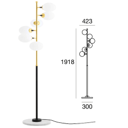 STILNOVO Galassia 9560 floor lamp 6xE14 2700K 4836lm