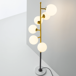 Stilnovo Galassia 9560 Floor Lamp 1950s-Inspired– 6×E14 white balls