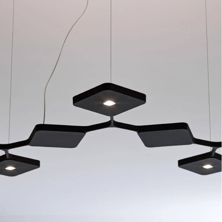 STILNOVO QUAD 8522, 8523 wisząca LED biała, czarna 89W g&oacute;ra/d&oacute;ł DALI