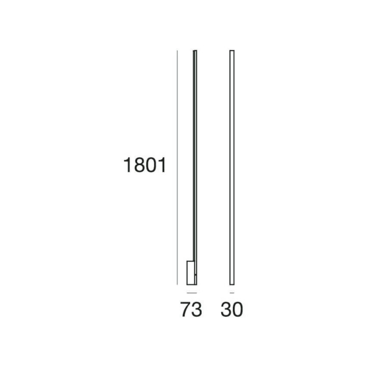 STILNOVO XILEMA 7777, 7778 LED wall lamp 25W, 180 cm, white, aluminum