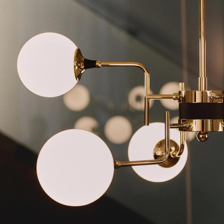 STILNOVO GALASSIA 9556 lampa wisząca kule 6xE14 złota luksusowa