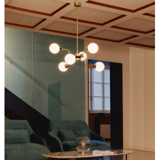 STILNOVO GALASSIA 9556 lampa wisząca kule 6xE14 złota luksusowa