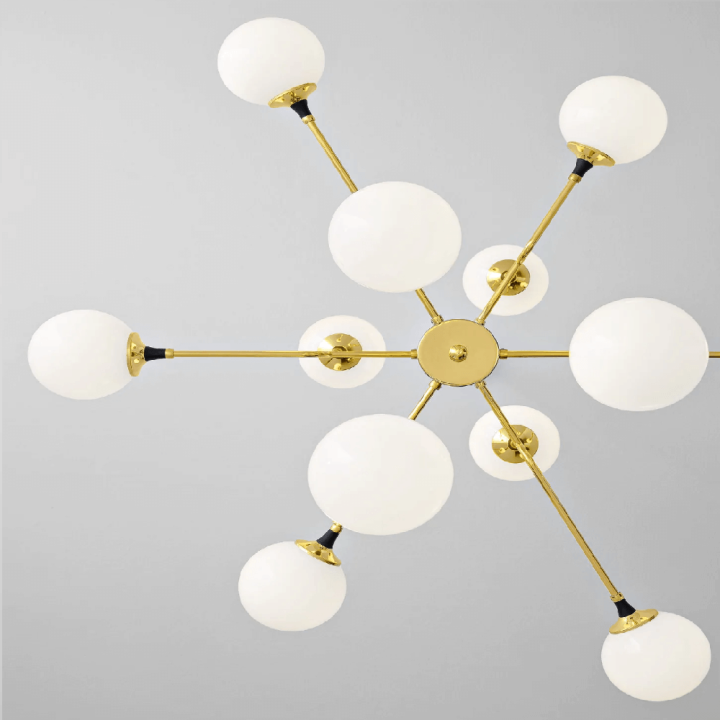 STILNOVO GALASSIA 9555 gold hanging lamp spheres 12xE14 luxury