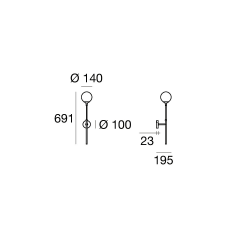 STILNOVO GALASSIA 9559 czarno-złoty kinkiet E14 kula