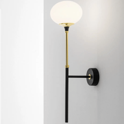 STILNOVO GALASSIA 9559 black and gold E14 ball wall lamp