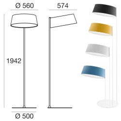 STILNOVO OXYGEN FL2 8097, 8098, 8099, 8100 podłogowa LED 194cm