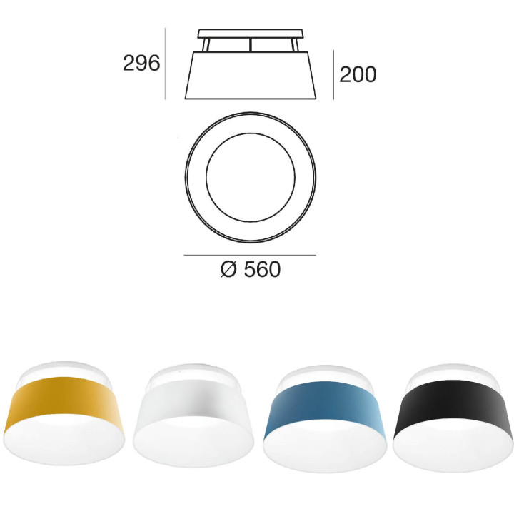 STILNOVO OXYGEN 8081, 8082, 8083, 8084 LED 36W ceiling light 56cm DALI