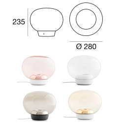 STILNOVO LA MARIEE tab 8628, 8629, 8630, 8631 szklana lampa stołowa