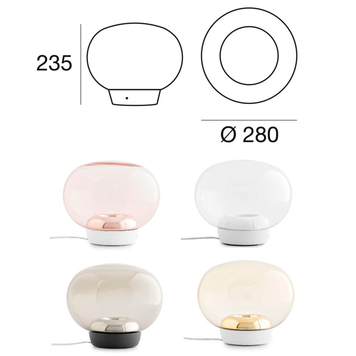 STILNOVO LA MARIEE tab 8628, 8629, 8630, 8631 szklana lampa stołowa