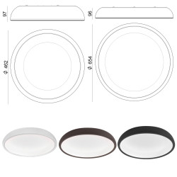 STILNOVO REFLEXIO 8530/1/2/3/4/5 LED ceiling light 46cm, 65cm 3000K