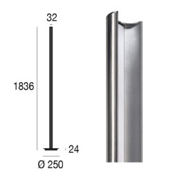 LINEA LIGHT HALFPIPE 9815/9816/9817 tall LED floor lamp 35W 183.6cm