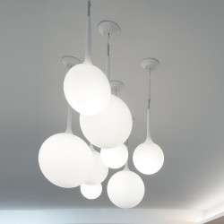 Artemide Castore Sospensione lampa wisząca z opalowego szkła Ø14–42cm