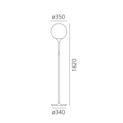 Artemide Castore Terra 1055010A floor lamp 35cm globe height 182cm