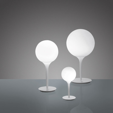 Artemide Castore Tavolo designerska lampa stołowa biała kula 14-35cm
