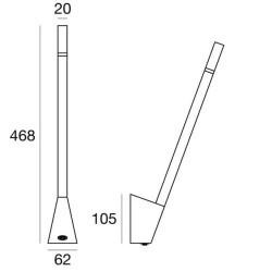Kinkiet LED Linea Light SNAKE 7234, 7235 biały, czarny z włącznikiem
