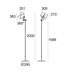 STILNOVO TRIEDRO 8994 adjustable floor lamp