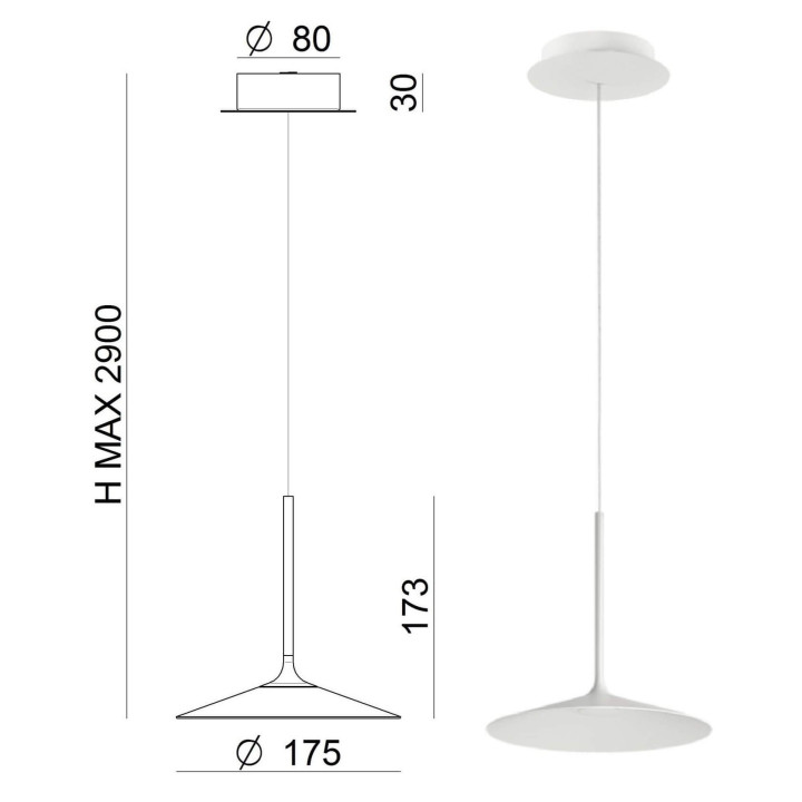 LINEA LIGHT POE 8350/1/3/4 wisząca lampa LED 7W