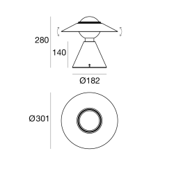 STILNOVO FANTE 8966, 8968 lampa stołowa E27 czarna, terakota