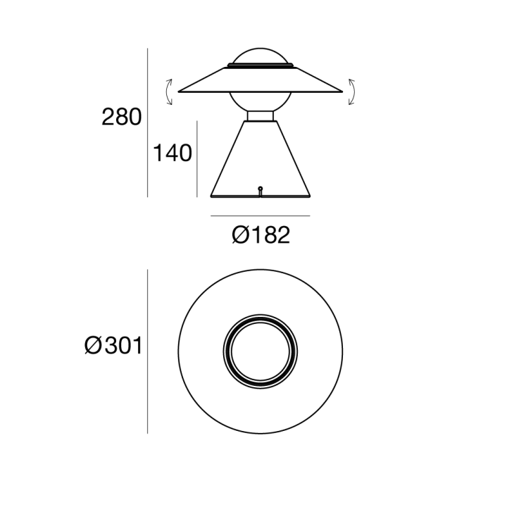 STILNOVO FANTE 8966, 8968 lampa stołowa E27 czarna, terakota