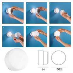 Linea Light CHOBIN65 8321, 8322 wall light, surface IP65 white LED