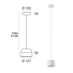 LINEA LIGHT OUTLOOK 8420 white single pendant lamp LED 11W 2700K-3000K