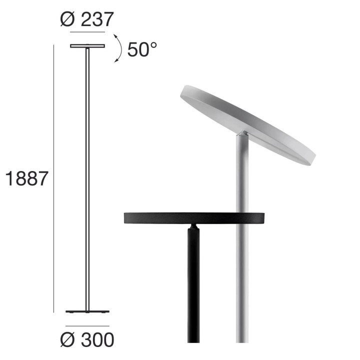 LINEA LIGHT JOSHUA 8365, 8366 Floor lamp LED 25W 189cm white, black