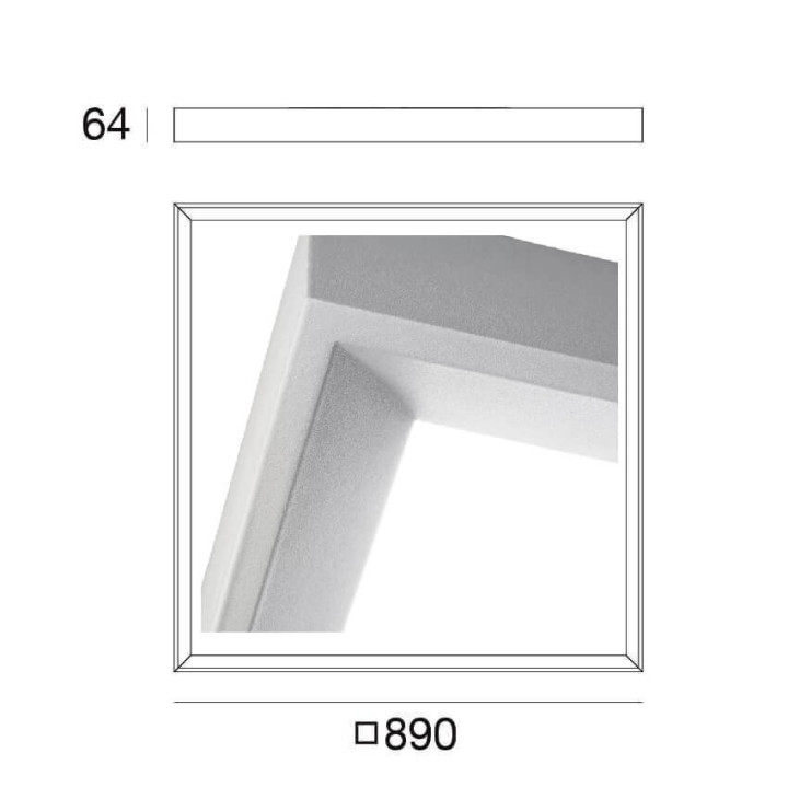 LINEA LIGHT TARA MEGA 9027, 9028 plafon LED kwadratowy 89cmx89cm