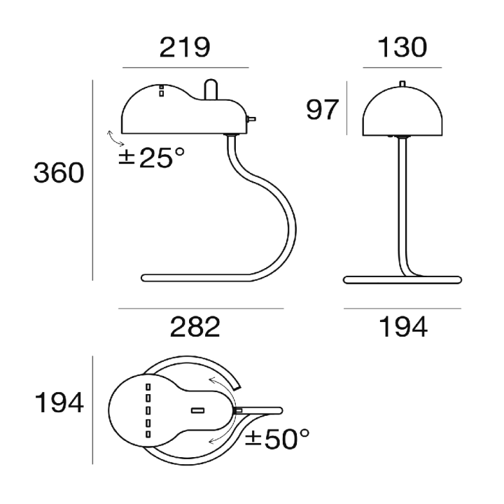 STILNOVO MINITOPO lampa stołowa LED E27 7 kolor&oacute;w