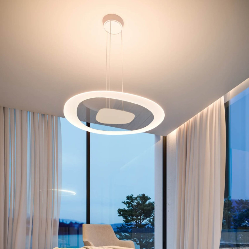 LINEA LIGHT Antigua 90348, 90349 glass pendant lamp LED 60cm, 80cm