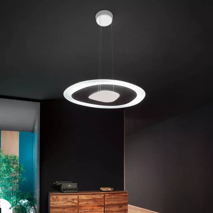 LINEA LIGHT Antigua 90348, 90349 lampa wisząca LED ze szkła 60cm, 80cm