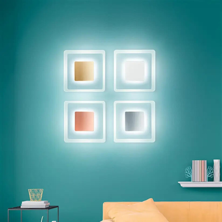 LINEA LIGHT ARUBA &ndash; square glass LED ceiling light 35cm or 50cm
