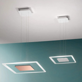 LINEA LIGHT ARUBA kwadratowa, szklana lampa wisząca LED 35cm, 50cm