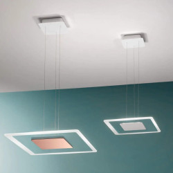 LINEA LIGHT ARUBA square glass pendant lamp LED 35cm, 50cm