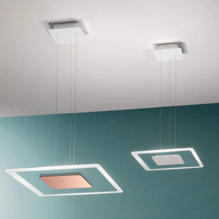 LINEA LIGHT ARUBA kwadratowa, szklana lampa wisząca LED 35cm, 50cm