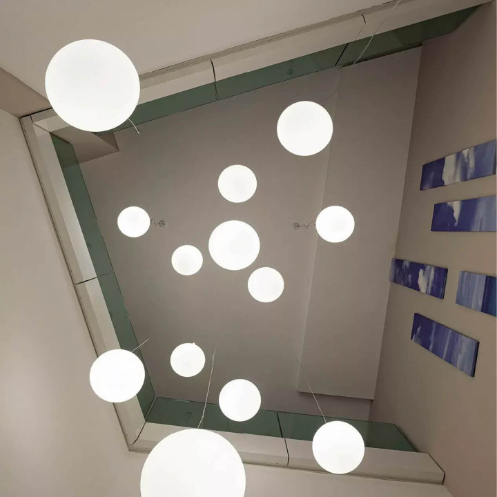 LINEA LIGHT OH! P 12101/3/5/7 white globe pendant lamp E27 28&ndash;74cm